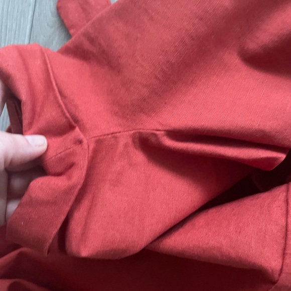 Sézane Marielle true wrap dress, terracotta (deep rust), linen cotton FR 34 - Picture 11 of 15